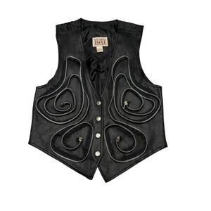 Vintage 90s Neutral Zone Avant Garde Zipper Vest Women's Small Faux Leather